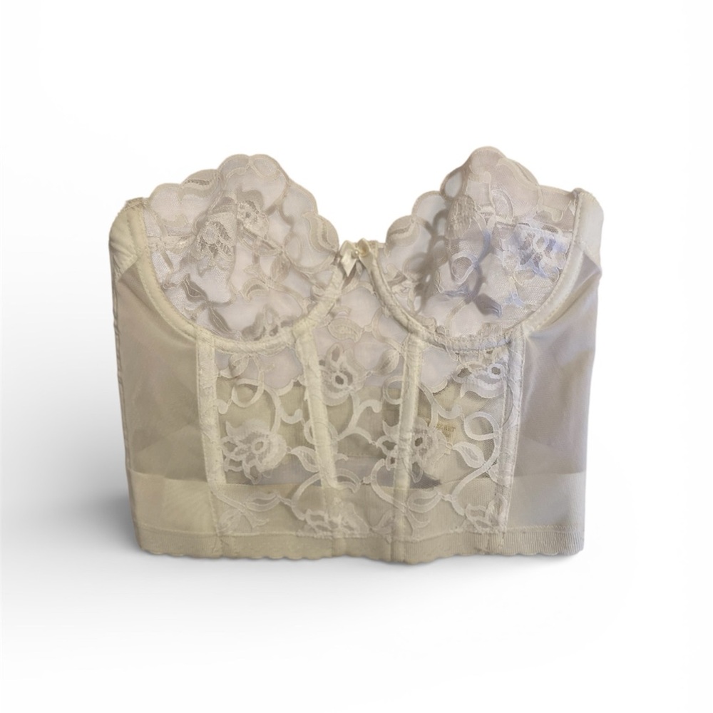 Victoria's Secret vintage soft whute Cream Lace Bustier 34B